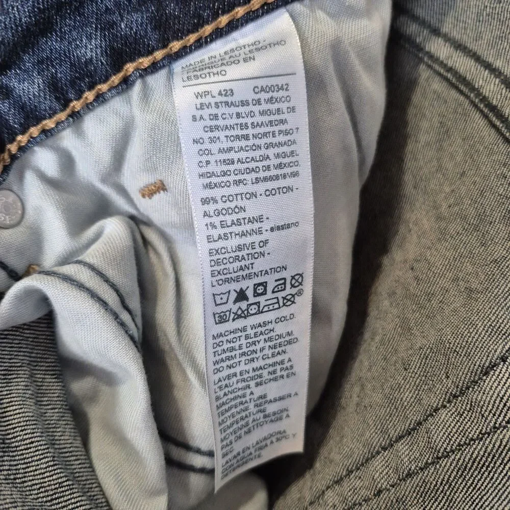 Levi's Mens Blue Signature Relaxed Fit Straight Leg Denim Jeans Size 34X34